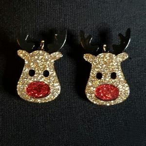 ITS Sense Rudolph Glitter Resin Drop Earrings – Holiday Statement Jewelry